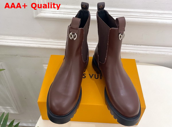 Louis Vuitton District Chelsea Ankle Boot in Chocolate Plain Calf Leather Replica