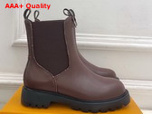 Louis Vuitton District Chelsea Ankle Boot in Chocolate Plain Calf Leather Replica