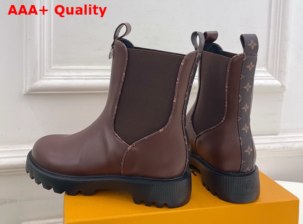 Louis Vuitton District Chelsea Ankle Boot in Chocolate Plain Calf Leather Replica