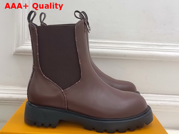 Louis Vuitton District Chelsea Ankle Boot in Chocolate Plain Calf Leather Replica