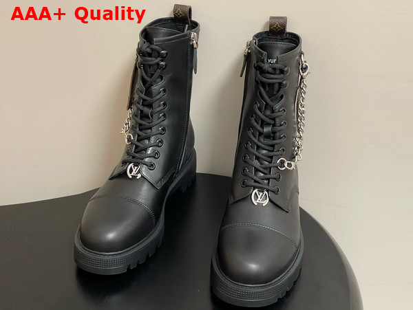 Louis Vuitton District Ranger Ankle Boot in Black Plain Calf Leather 1AIBSZ Replica