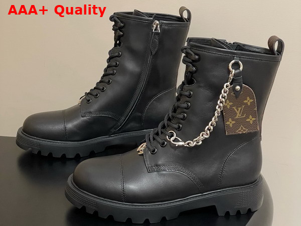 Louis Vuitton District Ranger Ankle Boot in Black Plain Calf Leather 1AIBSZ Replica