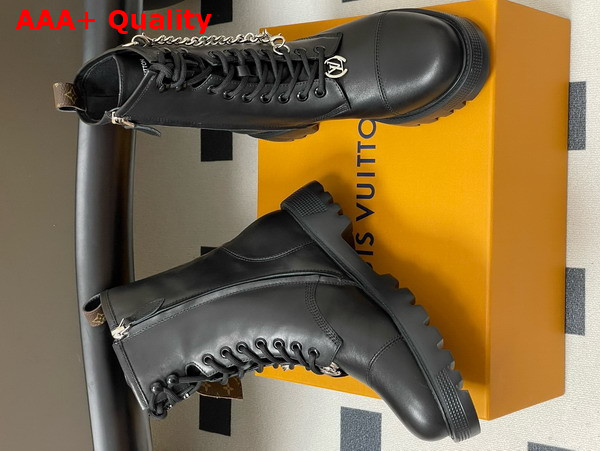Louis Vuitton District Ranger Ankle Boot in Black Plain Calf Leather 1AIBSZ Replica