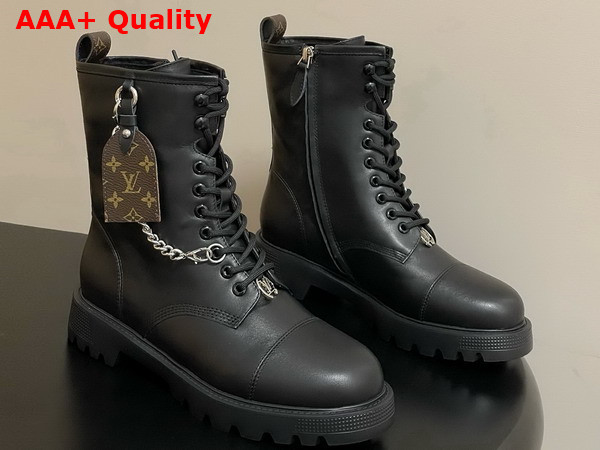 Louis Vuitton District Ranger Ankle Boot in Black Plain Calf Leather 1AIBSZ Replica