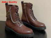 Louis Vuitton District Ranger Ankle Boot in Brown Plain Calf Leather Replica