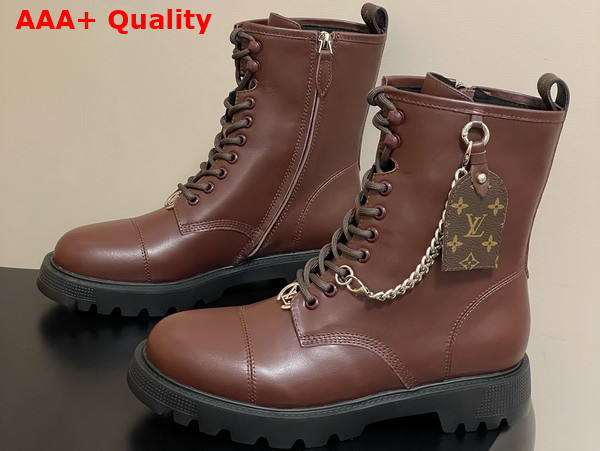Louis Vuitton District Ranger Ankle Boot in Brown Plain Calf Leather Replica