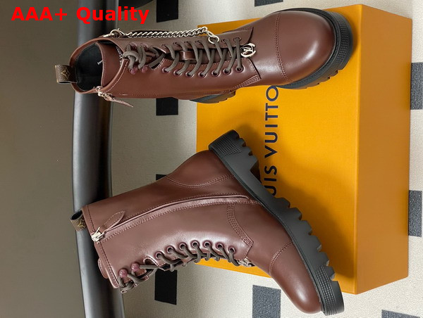 Louis Vuitton District Ranger Ankle Boot in Brown Plain Calf Leather Replica