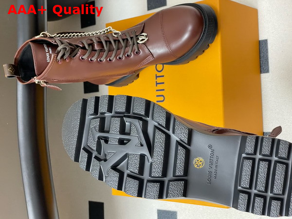 Louis Vuitton District Ranger Ankle Boot in Brown Plain Calf Leather Replica