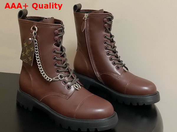 Louis Vuitton District Ranger Ankle Boot in Brown Plain Calf Leather Replica