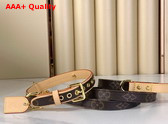 Louis Vuitton Dog Collar Monogram Canvas and Natural Cowhide Leather Replica