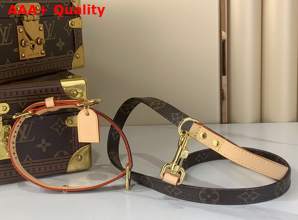 Louis Vuitton Dog Collar Monogram Canvas and Natural Cowhide Leather Replica