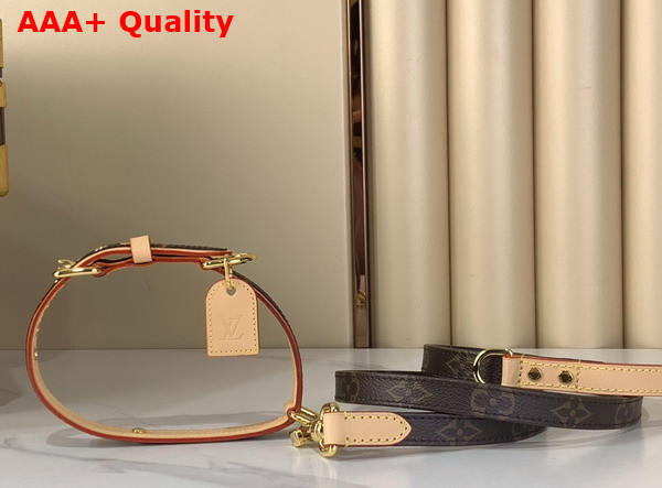 Louis Vuitton Dog Collar Monogram Canvas and Natural Cowhide Leather Replica