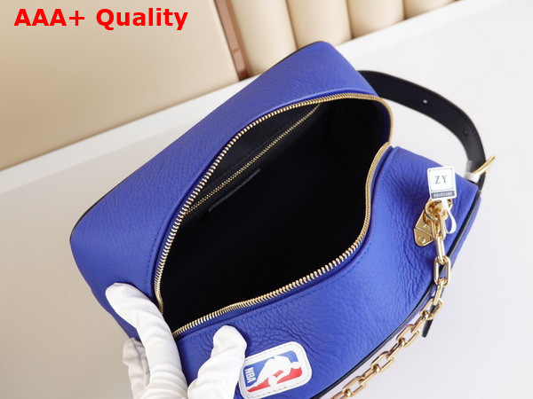 Louis Vuitton Dopp Kit Bag Blue Embossed Taurillon Leather Part of Louis Vuitton NBA Collaboration M21106 Replica