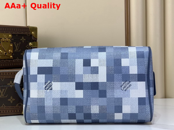 Louis Vuitton Dopp Kit Denim Blue Damoflage Coated Canvas M28847 Replica