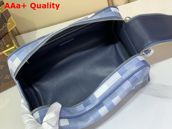 Louis Vuitton Dopp Kit Denim Blue Damoflage Coated Canvas M28847 Replica