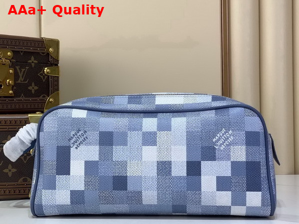 Louis Vuitton Dopp Kit Denim Blue Damoflage Coated Canvas M28847 Replica