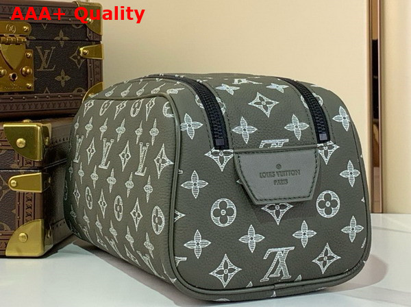 Louis Vuitton Dopp Kit Khaki Monogram Shadow Calf Leather M12651 Replica