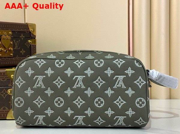 Louis Vuitton Dopp Kit Khaki Monogram Shadow Calf Leather M12651 Replica