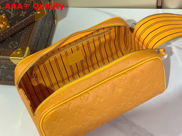 Louis Vuitton Dopp Kit Safran Yellow Taurillon Monogram Embossed Cowhide Leather M13009 Replica