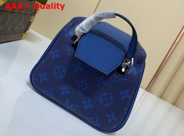 Louis Vuitton Dopp Kit Toilet Pouch Cobalt Blue Taiga Cowhide Leather and Monogram Pacific Coated Canvas M30849 Replica