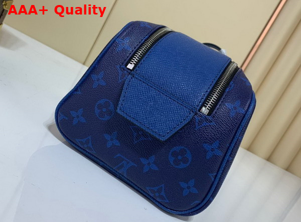Louis Vuitton Dopp Kit Toilet Pouch Cobalt Blue Taiga Cowhide Leather and Monogram Pacific Coated Canvas M30849 Replica