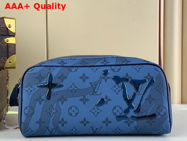 Louis Vuitton Dopp Kit Toiletry Bag in Abyss Blue Monogram Aquagarden Coated Canvas Replica