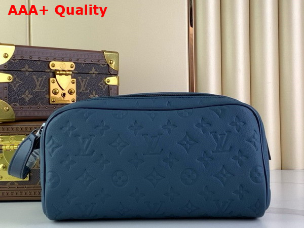 Louis Vuitton Dopp Kit in Blue Taurillon Monogram Leather Replica