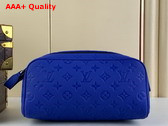 Louis Vuitton Dopp Kit in Electric Blue Taurillon Monogram Leather Replica