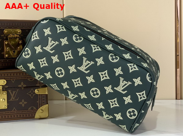 Louis Vuitton Dopp Kit in Forest Green Monogram Shadow Calf Leather M27180 Replica