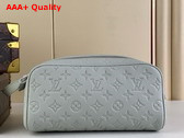 Louis Vuitton Dopp Kit in Light Grey Taurillon Monogram Leather Replica