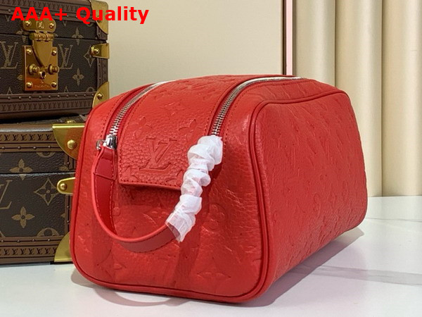 Louis Vuitton Dopp Kit in Sari Red Taurillon Monogram Embossed Cowhide Leather M13023 Replica