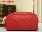 Louis Vuitton Dopp Kit in Sari Red Taurillon Monogram Embossed Cowhide Leather M13023 Replica