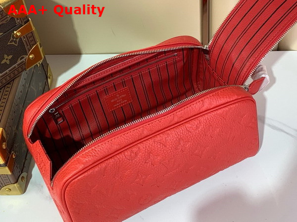 Louis Vuitton Dopp Kit in Sari Red Taurillon Monogram Embossed Cowhide Leather M13023 Replica