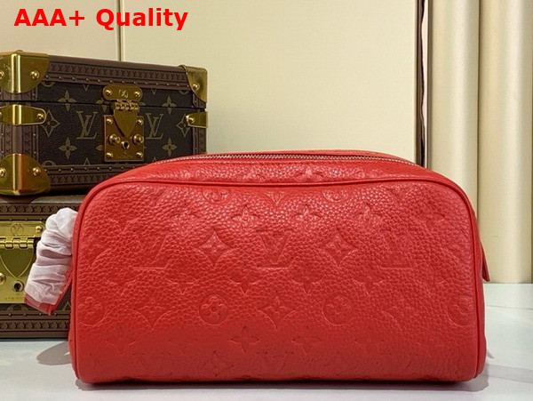 Louis Vuitton Dopp Kit in Sari Red Taurillon Monogram Embossed Cowhide Leather M13023 Replica