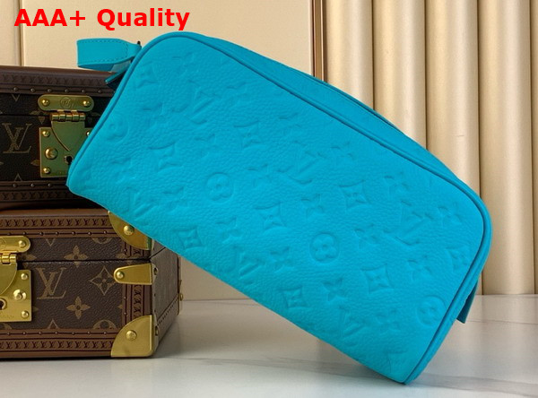 Louis Vuitton Dopp Kit in Turquoise Taurillon Monogram Embossed Cowhide Leather Replica