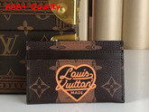 Louis Vuitton Double Card Holder Monogram Stripes Brown Canvas Nigo x Louis Vuitton Capsule Collection M81006 Replica