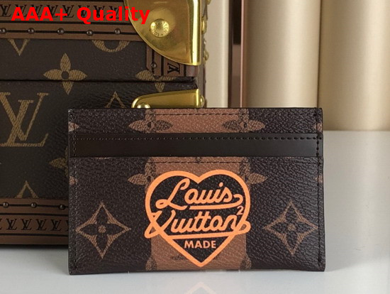 Louis Vuitton Double Card Holder Monogram Stripes Brown Canvas Nigo x Louis Vuitton Capsule Collection M81006 Replica