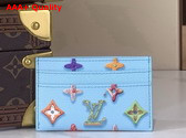 Louis Vuitton Double Card Holder in Blueberry Monogram Donuts Coated Canvas Replica