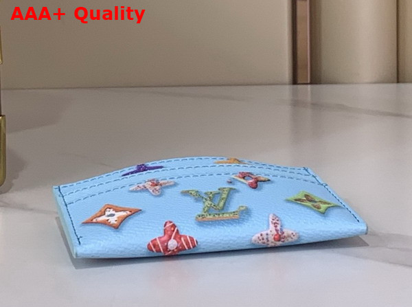 Louis Vuitton Double Card Holder in Blueberry Monogram Donuts Coated Canvas Replica