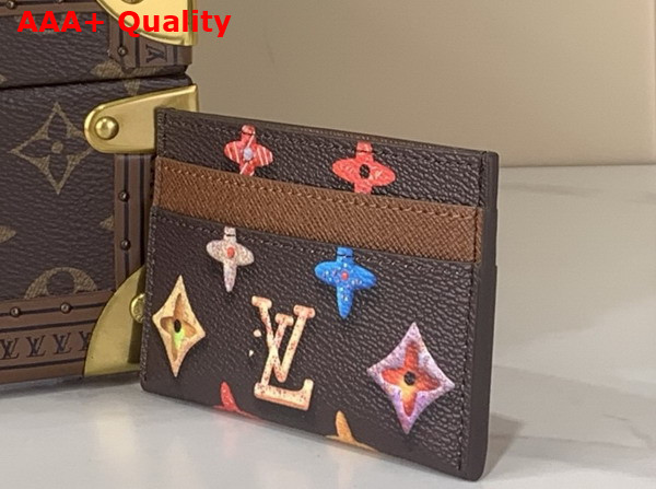 Louis Vuitton Double Card Holder in Chocolate Monogram Donuts Coated Canvas M28284 Replica