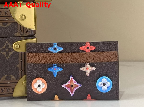 Louis Vuitton Double Card Holder in Chocolate Monogram Donuts Coated Canvas M28284 Replica