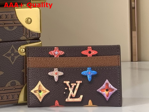 Louis Vuitton Double Card Holder in Chocolate Monogram Donuts Coated Canvas M28284 Replica