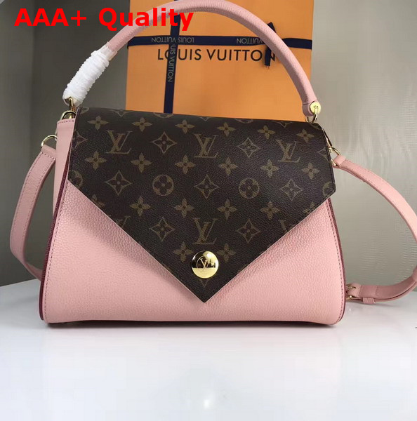 Louis Vuitton Double V Pink Small Grained Calf Leather and Monogram Canvas Flap M54440 Replica