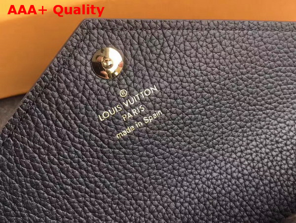 Louis Vuitton Double V Wallet Noir Grained Calf Leather with Iconic Monogram Canvas M64319 Replica