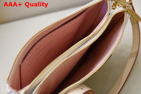 Louis Vuitton Double Zip Pochette Damier Azur Canvas N60460 Replica