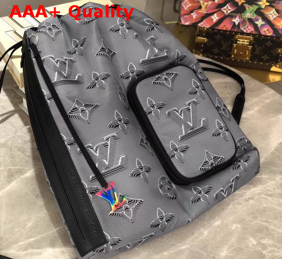 Louis Vuitton Drawstring Backpack in Embossed Monogram Gray Black Textile M44940 Replica