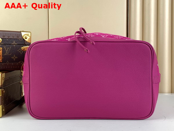 Louis Vuitton Drawstring Bucket Bag in Fuchsia Monogram Jacquard Denim Replica