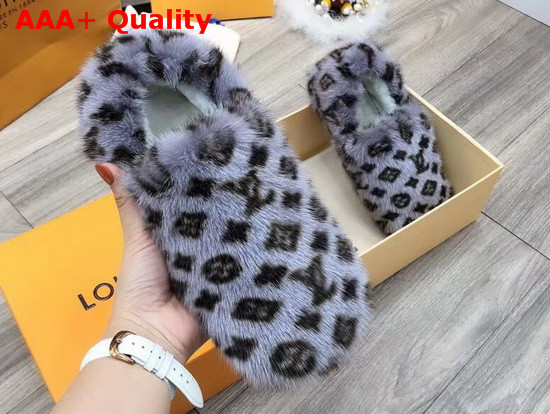 Louis Vuitton Dreamy Flat Loafer Gray Mink Fur 1A5T09 Replica
