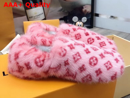 Louis Vuitton Dreamy Flat Loafer Pink Mink Fur Replica