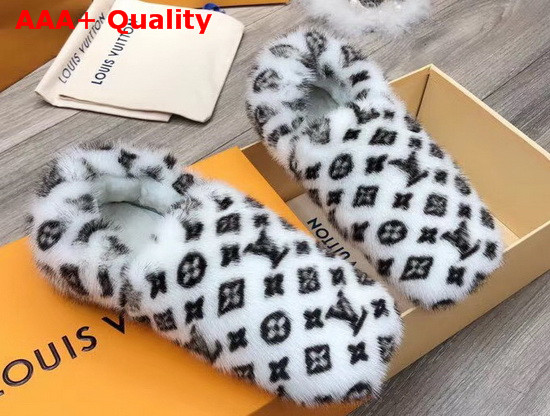 Louis Vuitton Dreamy Flat Loafer White Mink Fur 1A5T0P Replica
